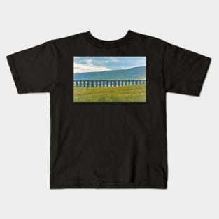 The Ribblehead Viaduct as a Digital Sketch Kids T-Shirt